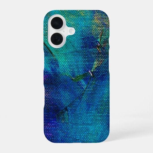 Abstrakte farbenfrohe iPhone 16 Hülle – Modern & K (Rückseite)