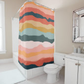 Abstrakte Farbenfrohe Korallenmuster Duschvorhang (Beispiel)