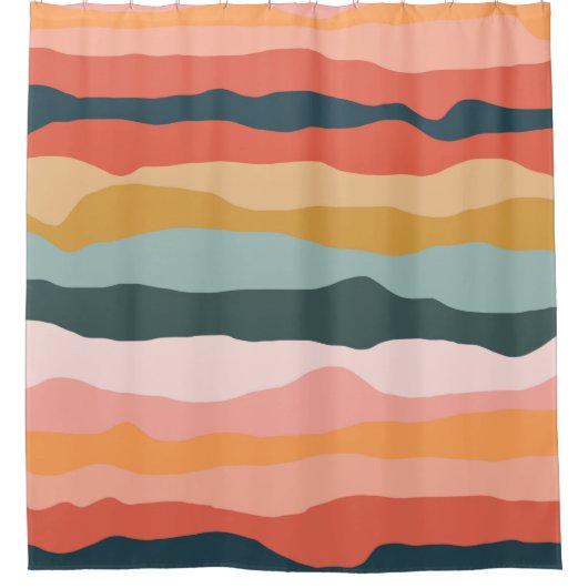 Abstrakte Farbenfrohe Korallenmuster Duschvorhang (Vorderseite)