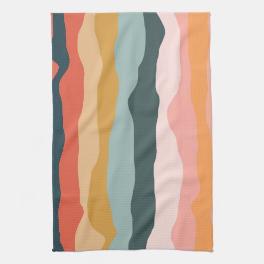 Abstrakte Farbenfrohe Korallenmuster Geschirrtuch (Vertikal)
