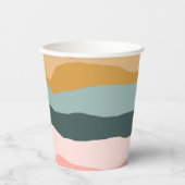 Abstrakte Farbenfrohe Korallenmuster Pappbecher (Vorderseite)