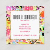 Abstrakte Farbenfrohe, kräftige und lebendige Eleg Quadratische Visitenkarte (Rückseite)