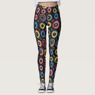Abstrakte farbenfrohe Kreise Grusel-Halloween-Auge Leggings