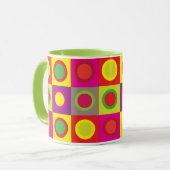 Abstrakte farbenfrohe Kreise Tasse (Vorderseite Links)