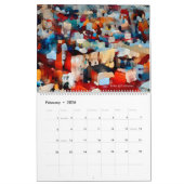 Abstrakte Farbenfrohe Kunst, Dichtung und Musik Kalender (Feb 2026)