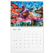 Abstrakte Farbenfrohe Kunst, Dichtung und Musik Kalender (Mär 2027)