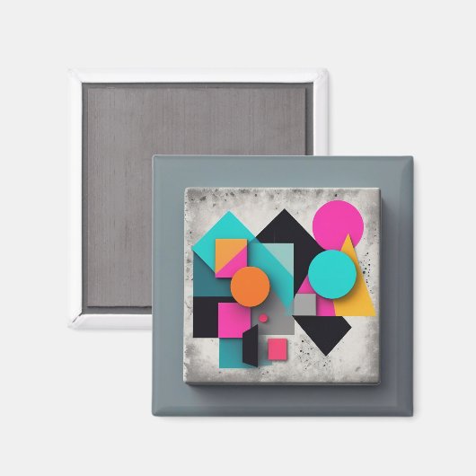 Abstrakte Farbenfrohe Kunst Einzigartige Coole Leb Magnet (Vorderseite/Rückseite)