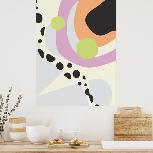 Abstrakte, farbenfrohe Kunst Poster (Küche)