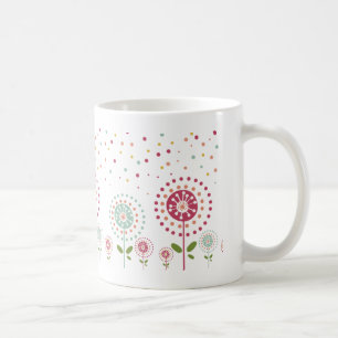 abstrakte, farbenfrohe Leuchte Blume Punkte Kaffeetasse