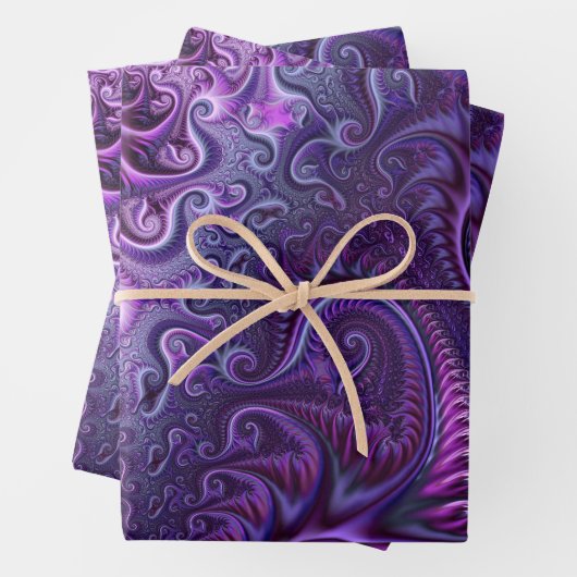 Abstrakte Farbenfrohe Lilac & Violet Spirale Muste Geschenkpapier Set (Beispiel)