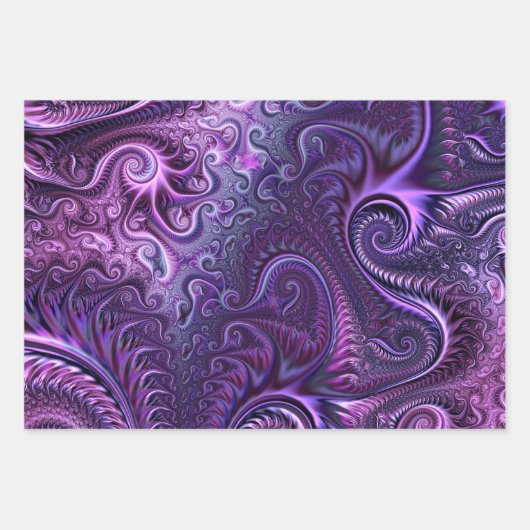Abstrakte Farbenfrohe Lilac & Violet Spirale Muste Geschenkpapier Set (Vorderseite)