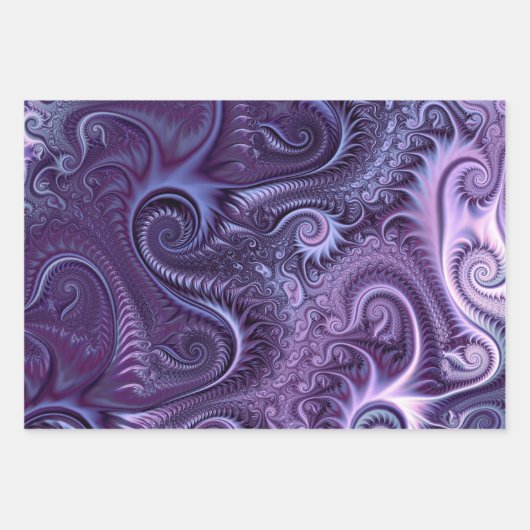 Abstrakte Farbenfrohe Lilac & Violet Spirale Muste Geschenkpapier Set (Vorderseite 2)