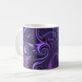 Abstrakte Farbenfrohe Lilac & Violet Spirale Muste Kaffeetasse (Vorderseite Links)