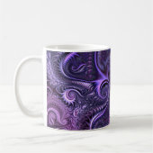 Abstrakte Farbenfrohe Lilac & Violet Spirale Muste Kaffeetasse (Links)