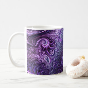 Abstrakte Farbenfrohe Lilac & Violet Spirale Muste Kaffeetasse