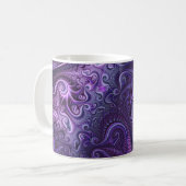 Abstrakte Farbenfrohe Lilac & Violet Spirale Muste Kaffeetasse (Vorderseite Links)