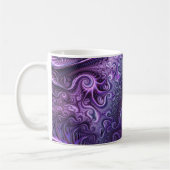 Abstrakte Farbenfrohe Lilac & Violet Spirale Muste Kaffeetasse (Links)