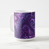 Abstrakte Farbenfrohe Lilac & Violet Spirale Muste Kaffeetasse (Vorderseite Links)