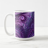Abstrakte Farbenfrohe Lilac & Violet Spirale Muste Kaffeetasse (Links)