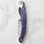 Abstrakte Farbenfrohe Lilac & Violet Spirale Muste Kellnermesser (Vorderseite)