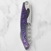 Abstrakte Farbenfrohe Lilac & Violet Spirale Muste Kellnermesser (Rückseite)