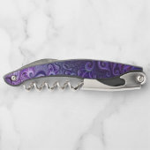 Abstrakte Farbenfrohe Lilac & Violet Spirale Muste Kellnermesser (Rückseite)