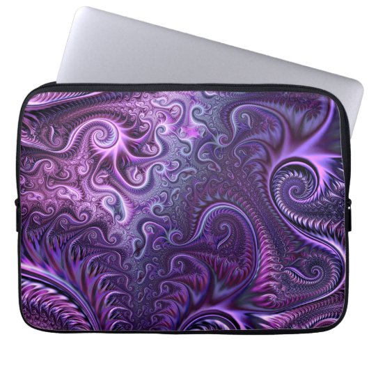 Abstrakte Farbenfrohe Lilac & Violet Spirale Muste Laptopschutzhülle (Vorderseite)