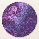 Abstrakte Farbenfrohe Lilac & Violet Spirale Muste Runder Pappuntersetzer (Vorderseite)