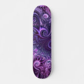 Abstrakte Farbenfrohe Lilac & Violet Spirale Muste Skateboard (Vorne)
