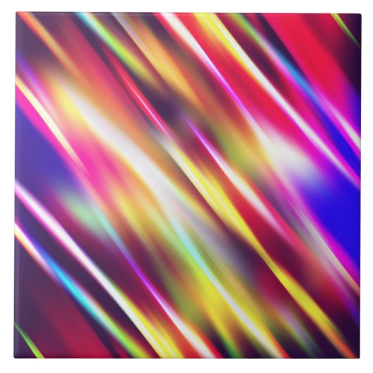 Abstrakte farbenfrohe Linien Fliese (Vorderseite)
