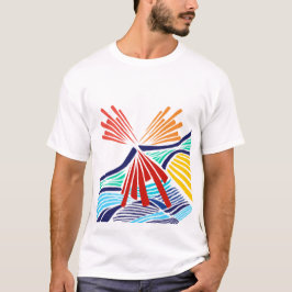 Abstrakte farbenfrohe Linien  | Moderne Geom T-Shirt