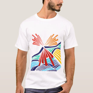 Abstrakte farbenfrohe Linien Moderne Geom T-Shirt