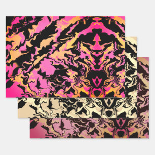 Abstrakte farbenfrohe Mischung Geschenkpapier Set