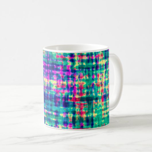 Abstrakte Farbenfrohe Moderne Gefärbte Krawatte Mu Kaffeetasse (VorderseiteRechts)