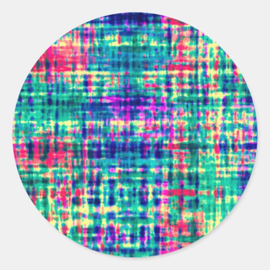 Abstrakte Farbenfrohe Moderne Gefärbte Krawatte Mu Runder Aufkleber (Vorderseite)