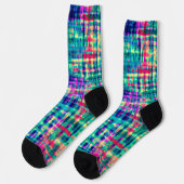 Abstrakte Farbenfrohe Moderne Gefärbte Krawatte Mu Socken (Linkes Detail)