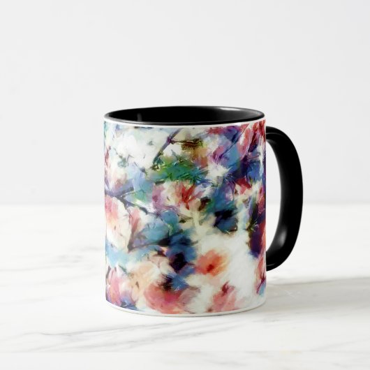 Abstrakte, farbenfrohe Muster, hell, elegant Tasse (VorderseiteRechts)