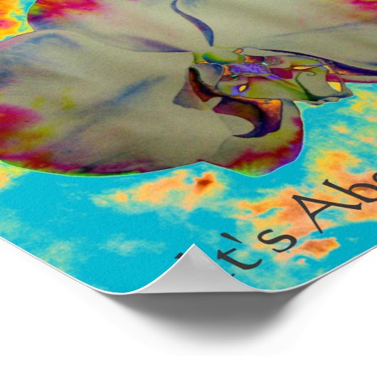 Abstrakte, farbenfrohe Orchideenmalerei Poster (Ecke)