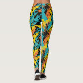 Abstrakte Farbenfrohe Paintball Party Spritzer Mus Leggings (Rückseite)