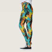 Abstrakte Farbenfrohe Paintball Party Spritzer Mus Leggings (Links)
