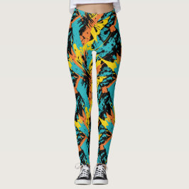 Abstrakte Farbenfrohe Paintball Party Spritzer Mus Leggings
