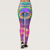 Abstrakte, farbenfrohe psychedelische Chakra-Sonne Leggings (Rückseite)