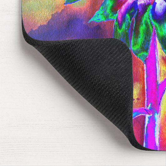 Abstrakte, farbenfrohe psychedelische Chakra-Sonne Mousepad (Ecke)