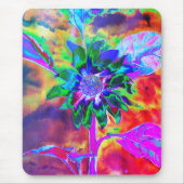Abstrakte, farbenfrohe psychedelische Chakra-Sonne Mousepad (Vorne)