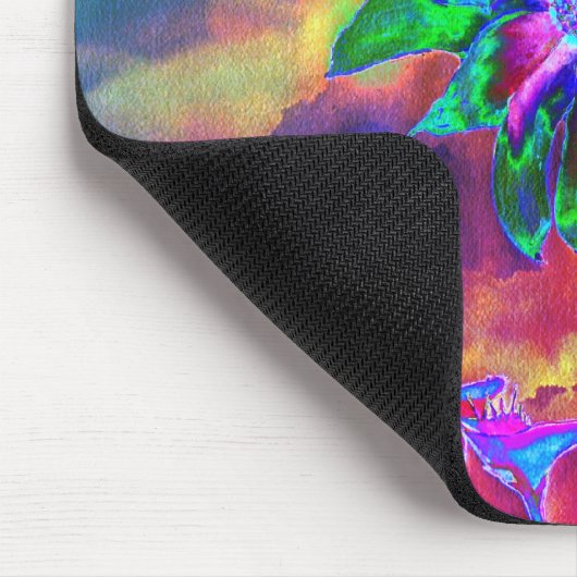 Abstrakte, farbenfrohe psychedelische Chakra-Sonne Mousepad (Ecke)