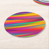 Abstrakte Farbenfrohe Regenbogenglanz Runder Pappuntersetzer (Angewinkelt)
