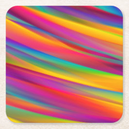 Abstrakte Farbenfrohe Regenbogenglanz Runder Pappuntersetzer