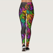 Abstrakte, farbenfrohe Regenbogenlichter auf dunkl Leggings (Rückseite)
