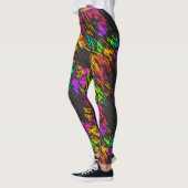 Abstrakte, farbenfrohe Regenbogenlichter auf dunkl Leggings (Links)