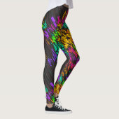 Abstrakte, farbenfrohe Regenbogenlichter auf dunkl Leggings (Rechts)